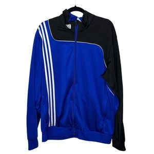 Adidas Mens Womens Black Blue Long Sleeve Full Zip Track Jacket Size XL